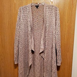 Torrid size 1 long lightweight sweater with curls at the waist size 14-16